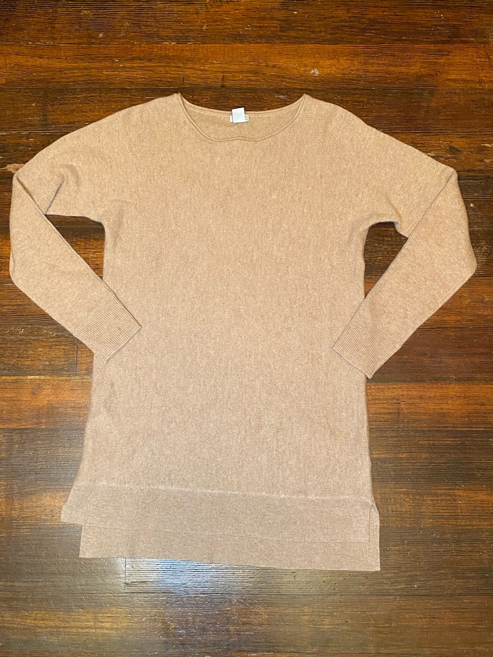 EUC Halogen 70% Wool/30% Cashmere Long Sleeve Crewneck Sweater Tunic Camel